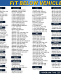 Hella Tough Silicone Windshield Wiper Blades Two Pack Front Driver And Passenger Zero Hassle Setup For J Hook Arm Mounts On American Cars Trucks And Suv All Season Grip vehicle compatibility chart image listing various models and years of cars