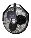 18 Inch Industrial Wall Mount Fan with Pivoting Head for Directional Airflow One Sixth Horsepower Powder Coated Steel Black