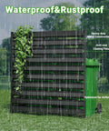 42 Inch By 38 Inch Outdoor Metal Privacy Fence Panels No Fade Rust Resistant For Outside Use, covering trash can, black finish.