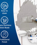 7 Inch Stainless Steel Margin Trowel With Soft Grip Handle Flat Masonry Hand Trowel Tool Durable Italian Steel for applying mortar on wall