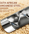 Detail of Beefy Portable Grain And Particle Conveyor auger made from South African manganese steel over grains