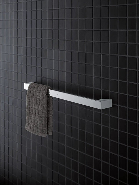 Cube Bathroom Accessories Set In Square Design Dope Modern Lines 19 Inch Total Length Functional 18 Inch Reach Sleek Chrome Finish