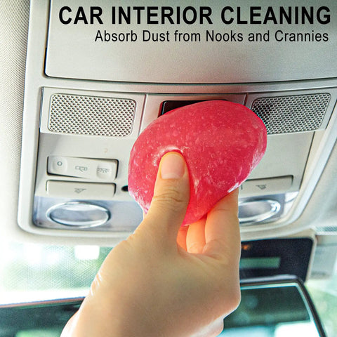 Car Cleaning Gel And Auto Detailing Putty Kick The Grime Out Quick This Slick Car Slime in use on car interior to absorb dust.