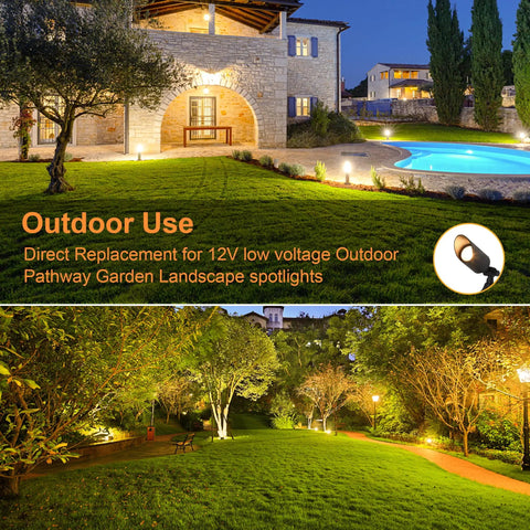Dimmer Friendly MR16 LED Bulbs, 5W, 50W Equivalent, 2700K Warm White, outdoor pathway lighting scene