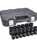 13 Piece One Half Inch Drive 6 Point Impact Socket Set SAE Heavy Duty CrMo Steel With Off Corner Loading Minimizes Rounding And Slips