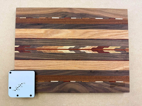 Must Have Cutting Board Foot Jig For Woodworking That Delivers Fast Precise Marking Drilling Or Punching One Eighth Inch Holes With A Heavy Duty 7mm Phenolic Locating Plate Built To Last on wooden board