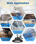 150W LED High Bay Light UFO Style 22500 Lumens 5000K Warehouse LED High Bay with 150 LM Per W in various applications