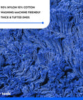 Heavy Duty Commercial Dust Mop Replacement Head Built Like A Tank With Dense Cotton Nylon Strands Runs Slick On Any Surface Industrial Janitorial Refill Universal 60 Inch Frame Takes Care Of Business Blue close-up of tufts.