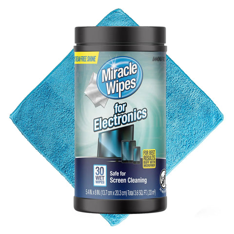 Electronics Cleaning Wipes For TVs Phones Monitors And All Your Gadgets Comes With Microfiber Towel 30 Count Gentle Safe Non Abrasive Screen Cleaning For Everyday Use