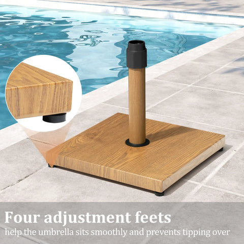 Heavy Duty 45 Lbs Patio Umbrella Base Pre Filled Concrete Stand For 6 To 12 Ft Market Umbrellas by poolside