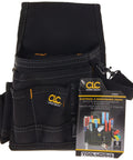 Tough Black 9 Pocket Electrical Maintenance Pouch With Belt Clip And Belt Loop Detachable Tape Sling And Heavy Duty Clip On Back For Contractors For Pros, 600D polyester
