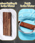 4 Pack Ironwood Knife Handle Scales, Natural Wood Knife Handle Material for DIY Knives shown dry and submerged in water