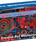Gear Driven Learning Kit With 291 High Quality Parts Including Gear Wheels, Racks, Axles And Worms For Hands On STEM Building, Real World Mechanisms And Creative Play, Made In Germany For Inventors And Makers., box of gears and axles visible