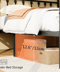 Queen Size Metal Bed Frame With Chic Victorian Headboard And Footboard Built Tough Like A Tank Skip The Box Spring Hassle Free Setup Plenty Of Under Bed Storage Black showcasing under-bed storage space with baskets.