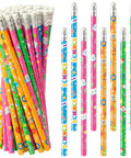 60 Pcs Science Themed Pencils With Erasers Set For Classrooms And Labs, colorful pencils with science illustrations