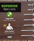 Superior fasteners display for 6 Ft Telescoping Gate Brace For Wood Fences, Anti Sag Gate Hardware Kit With Adjustable 40 To 74 Inches