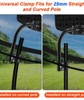 Trampoline Basketball Hoop With Net, Easy Install Backyard Hoop For 25mm Straight Or Curved Poles, mounted on trampolines