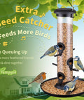 Six Port Outdoor Bird Feeders With Tray For Cardinals 13 Inch Black Pack Of 2 Durable Plastic Construction Easy Hang