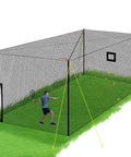 Upgraded All In One Baseball Batting Cage With Steel Frame And Net 22 By 12 By 8 Feet Portable Enclosed Hitting Cage with ground stakes