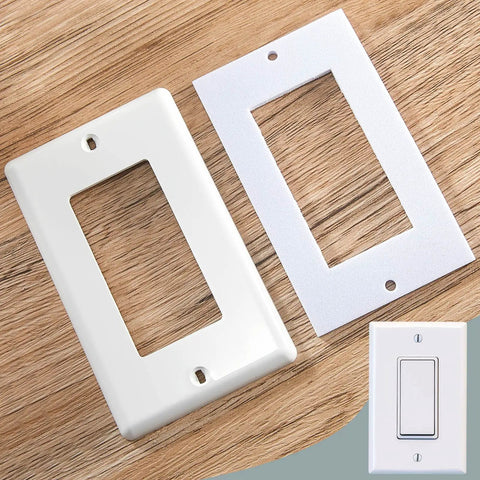 Universal Foam Outlet Insulation Pads And Draft Sealers For Electrical Outlets And Light Switch Covers, displayed on wood surface