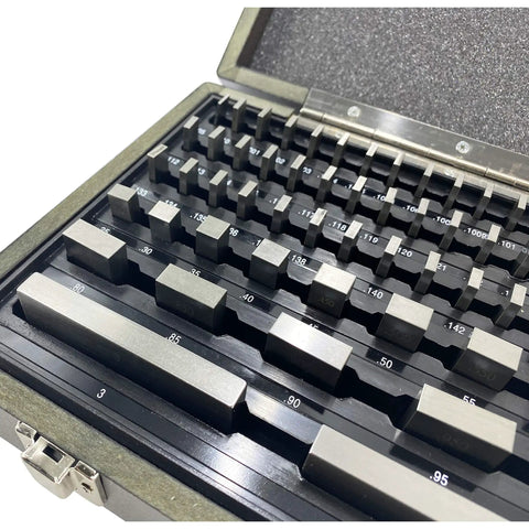 Gauge Block Set For Precision Calibration 81 Piece Economy Grade Gage Blocks in case, steel rectangular blocks for machinist calibration