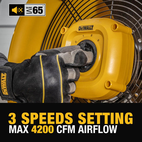 Close-up of control panel on 18 Inch High Velocity Floor Fan With 3 Speed Settings Heavy Duty Air Circulator 180 Degree Tilt