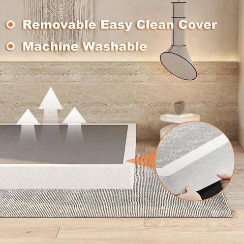 Heavy Duty Steel Box Spring For Queen Bed Base With Durable Cover And Quick No Sweat Setup Providing Rock Solid Mattress Support To Keep Your Bed Looking Sharp For Years with removable machine washable cover.