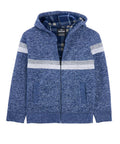 Cozy Kids Zip Hoodie With Fleece Flannel Lining Full Zip Hooded Sweater For Spring Fall And Winter Durable Polyester Knit Blue