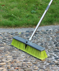 18 Inch Push Broom With 47 Inch Handle For Multi Surface Floor Cleaning On Deck Patio Garage And Driveway Dual Bristle Scrub Brush For Dust And Tough Debris Heavy Duty Build