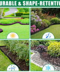 Durable Flexible Landscape Edging Border Kit For Garden Beds No Dig Lawn Edging With Thickened Top Edge And 40 Stakes Included