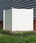 Installed Premium White Vinyl Privacy Screen Panels 4ft High By 4ft Wide Two Panels No Dig Outdoor Privacy Fence beside house