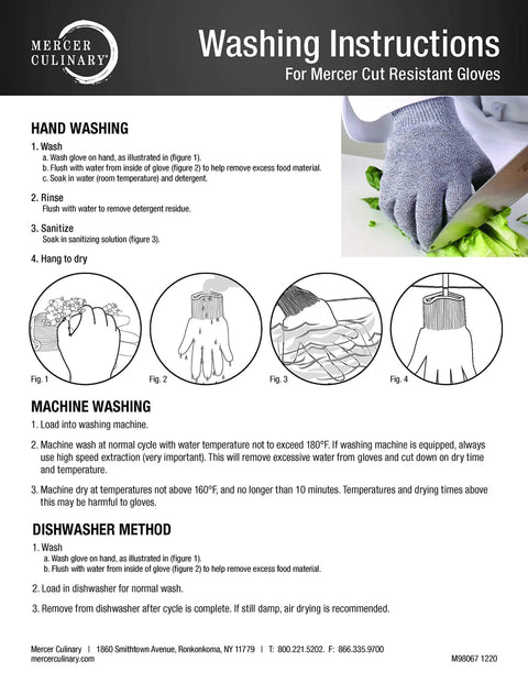 Millennia A5 Cut Glove Medium White For Kitchen Pros And Food Prep, glove safety cleaning instructions guide.