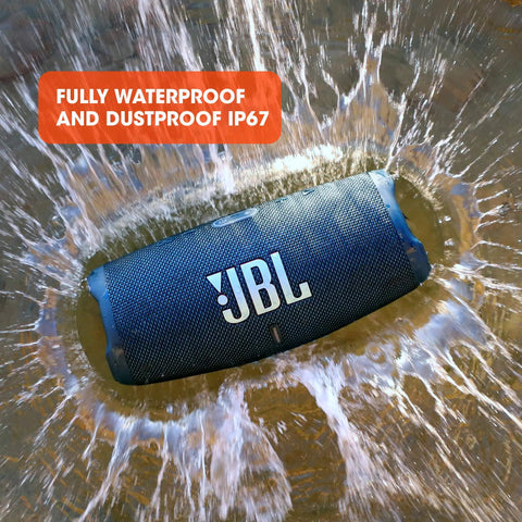 Charge 5 Portable Waterproof Bluetooth Speaker With USB Power Bank Output 20 Hours Play Time IP67 Beast Mode in water splash