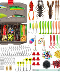 Ultimate Pro Grade Fishing Lures And Accessories Kit With Tackle Box Including Hooks Minnow Crankbait For Bass Crappie