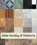 Wide variety of patterns for Peel And Stick 12x12 Vinyl Floor Tiles 20 Pack With Mosaic Slate Pattern For Easy DIY Flooring In Kitchen Dining Room Bedroom And Bathroom No Mess Budget Friendly Quick Install No Glue Needed.