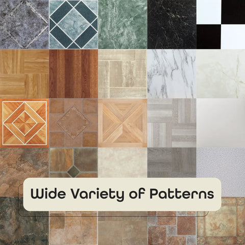 Wide variety of patterns for Peel And Stick 12x12 Vinyl Floor Tiles 20 Pack With Mosaic Slate Pattern For Easy DIY Flooring In Kitchen Dining Room Bedroom And Bathroom No Mess Budget Friendly Quick Install No Glue Needed.