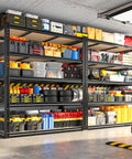 Heavy Duty Five Tier Garage Shelving Unit, 3080 Lbs Capacity, 24 Inch Deep Warehouse Shelves For Totes And Gear, sturdy steel rack in garage
