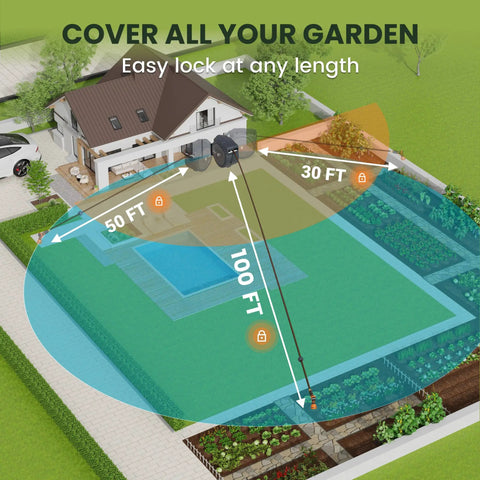 Diagram showing Retractable Wall Mounted Garden Hose Reel Half Inch By One Hundred Feet With Auto Rewind And Lock At Any Length
