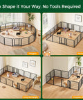Different shapes of Outdoor Dog Playpen 24 Inch 16 Panels Heavy Duty Metal Pen for Indoor and Outdoor Use Rugged Pup Exercise Fence