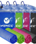 Ultra Chill Cooling Towels For Neck 4 Pack 47 By 12 Inches Microfiber Soft Breathable Ice Cold Sweat Wicking, multicolor rolled towels
