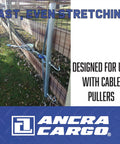 32-Inch Woven Wire Fence Stretcher With 3-Hook Bar Pro-Grade Galvanized Steel Construction attached to fence