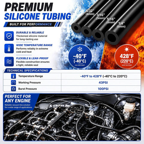 Get Your Ride Running Smooth With This Badass 84 Pcs Vacuum Lines Kit Featuring Durable Silicone Hoses And Perfect Connectors For Any Engine Repair Job You Might Face Today. premium silicone tubing for engine vacuum lines, 4 sizes