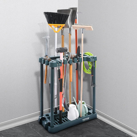 Garden Tool Organizer Tower With Ten Slots For Yard Tools Rake Shovel Broom Long Handled Tools In Garage Shed Or Outdoor Storage