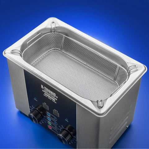 Commercial Ultrasonic Cleaner Platinum Edition 2.2 Liter stainless steel tank with wire rack and LED controls