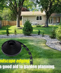2 Inch Tall Landscape Edging Kit for 100 Ft of Lawn and Garden Border with 5 Connectors and 60 Anchoring Spikes in a yard