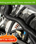 Split Wire Loom One Half Inch 50 Feet Braided Cable Sleeve For Cable Management And Pet Safe Protection in automotive use.