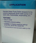 Box showing features of Water Well Submersible Pump Pressure Switch 30-50 PSI And 40-60 PSI, Stainless Steel Build