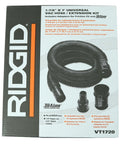 Tug-A-Long Vacuum Hose Kit box with 7-foot flexible hose, 1-7/8 inch diameter, 1-1/4 inch adapter, and two connectors displayed.