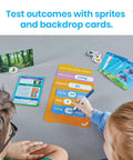 Children using Scratch Block Based Coding Kit for Students Ages 8 to 12 Hands On Unplugged Coding Activities for Classroom.