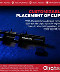 Half Inch Drive Socket Organizer Rail That Holds Sixteen Sockets For Impact Or Chrome Sets with customizable clips